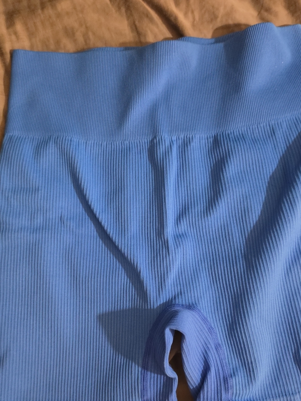 Nwot Oqq Seamless Ribbed High-Waist Women’s Shorts - Blue Med